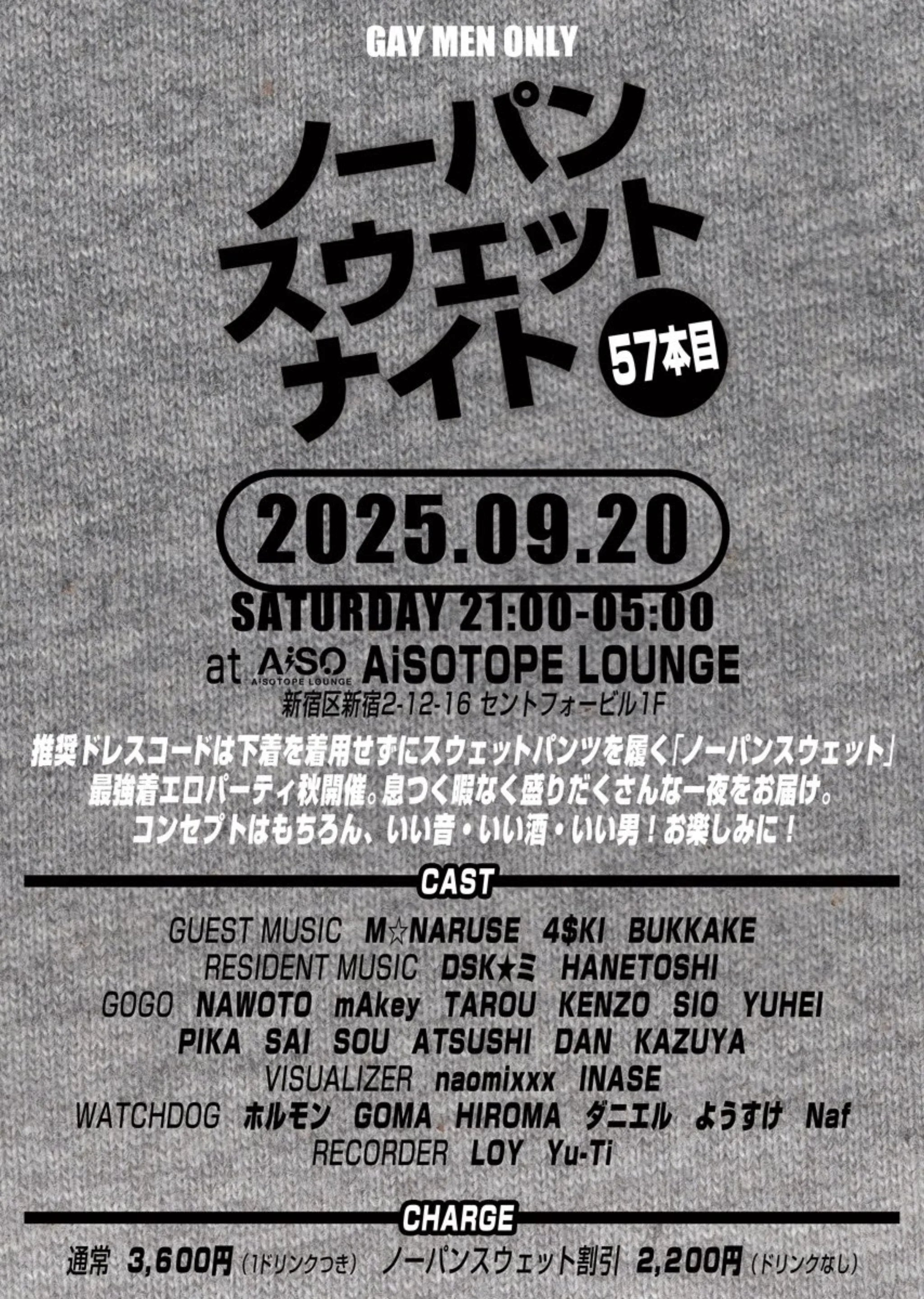 ノーパンスウェットナイト 57本目